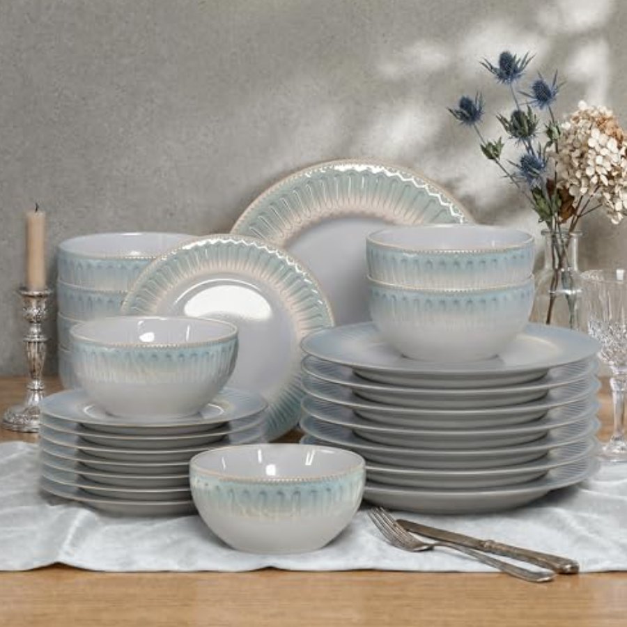 Kitchen Academy 24-Piece Stoneware Dinnerware Sets for 8